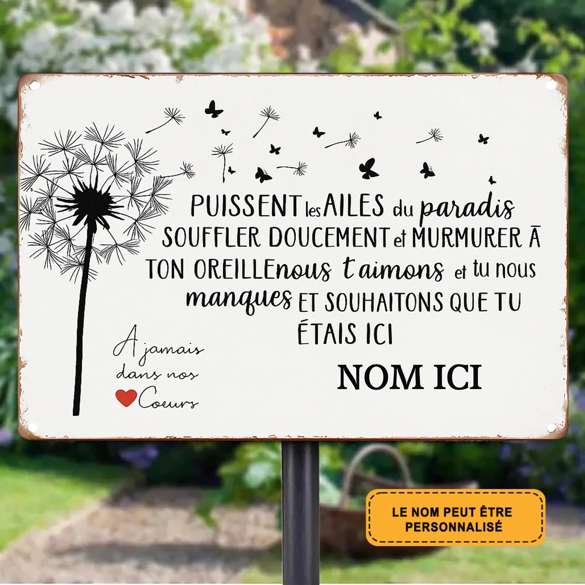 A Jamais Dans Nos Coeu 2053 Personnalisé Enseigne En Métal