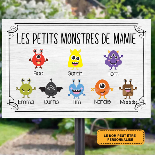 Les Petits Monstres de Mamie 2063 Personnalisé Enseigne En Métal