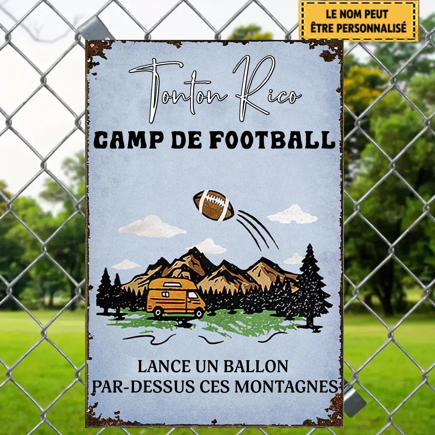 Camp De Football 2072 Personnalisé Enseigne En Métal