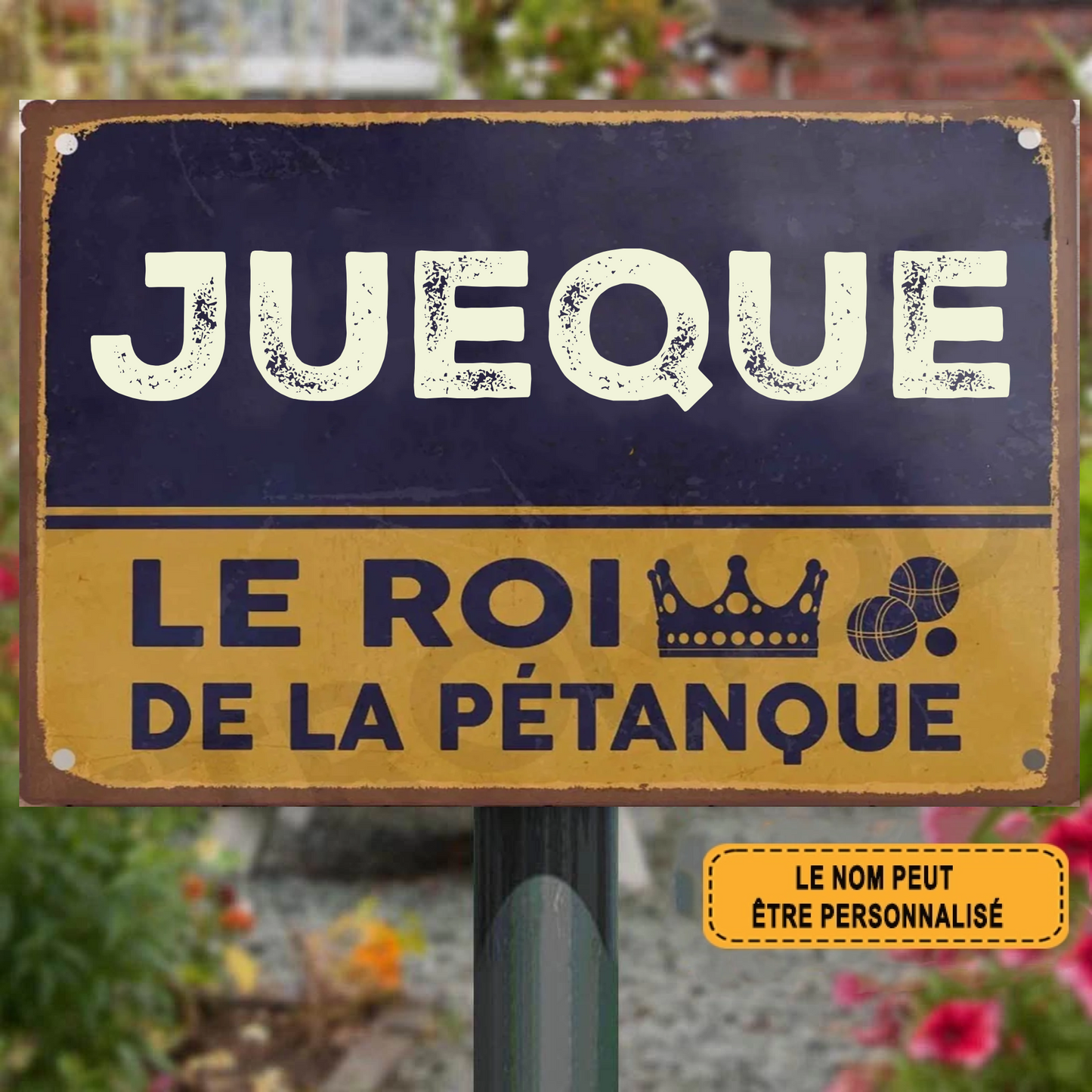 Le Roi De La Pétanque 2111 Personnalisé Enseigne En Métal