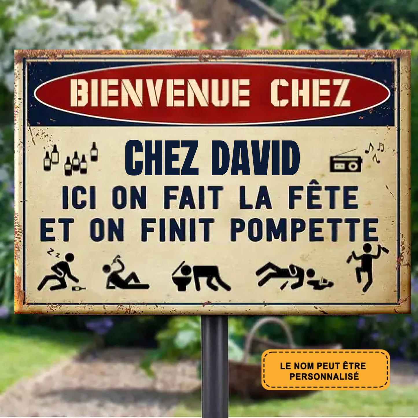 Ici On Fait La Fête 2112 Personnalisé Enseigne En Métal