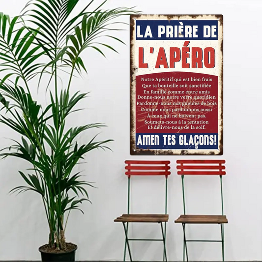 La Prière De L’Apéro 2122 Personnalisé Enseigne En Métal