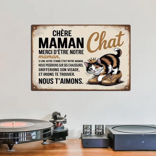 Chère Maman Chat 2126 Personnalisé Enseigne En Métal