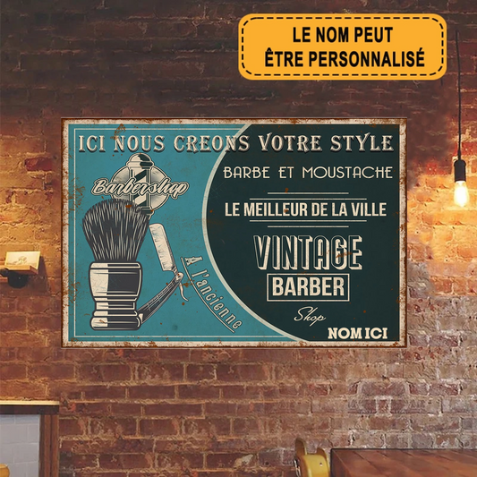 Barbe Et Moustache 2135 Personnalisé Enseigne En Métal