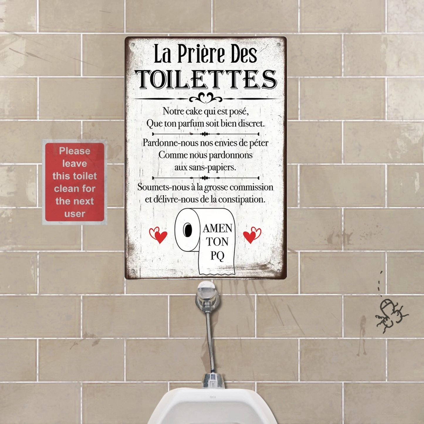 La Prière Des Toilettes 2144 Personnalisé Enseigne En Métal