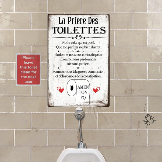 La Prière Des Toilettes 2144 Personnalisé Enseigne En Métal