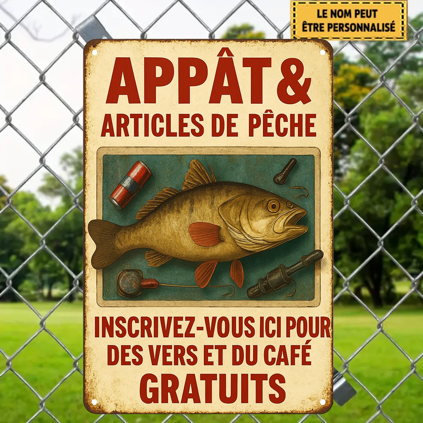 Appât & Articles De Pêche 2150 Personnalisé Enseigne En Métal