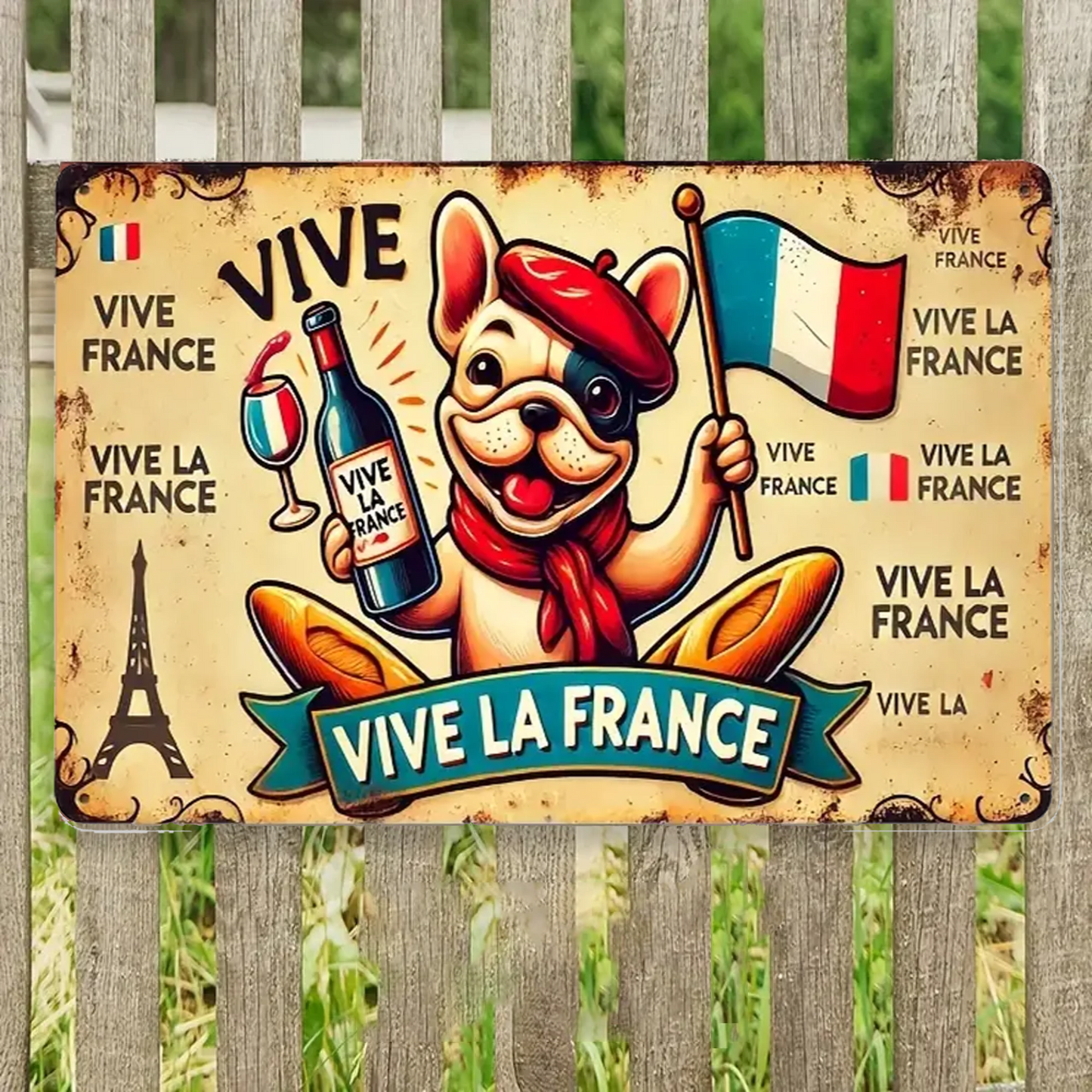 Vive La France 2153 Personnalisé Enseigne En Métal