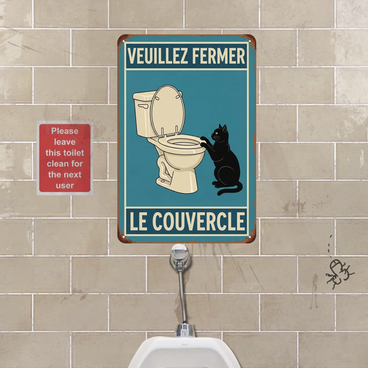 Veuillez Fermer Le Couvercle 2163 Personnalisé Enseigne En Métal