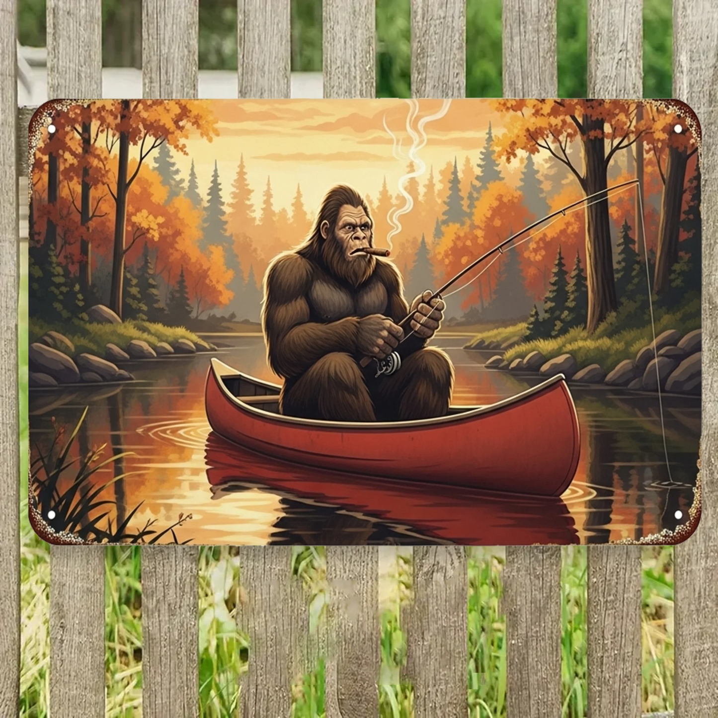 Soirée Paisible Avec Bigfoot 2165 Personnalisé Enseigne En Métal