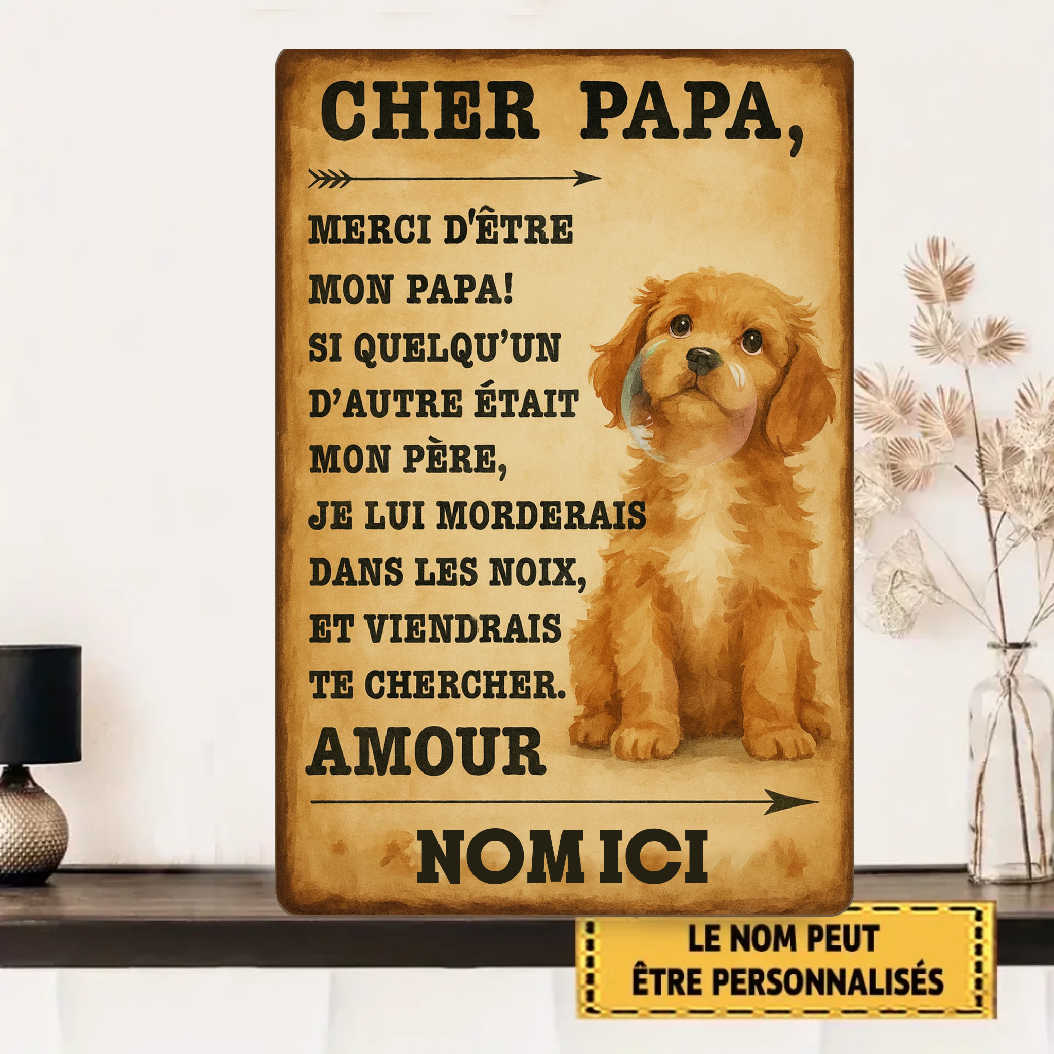 Merci D'Être Mon Papa 2168 Personnalisé Enseigne En Métal