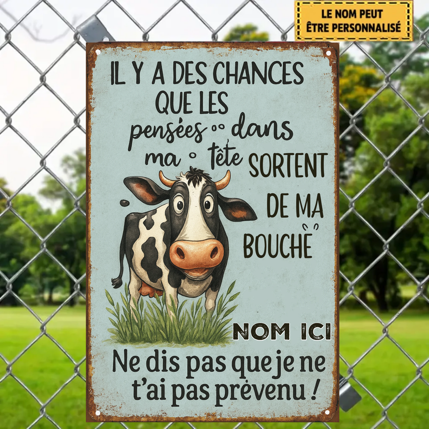 Il Y A Des Chances 2169 Personnalisé Enseigne En Métal