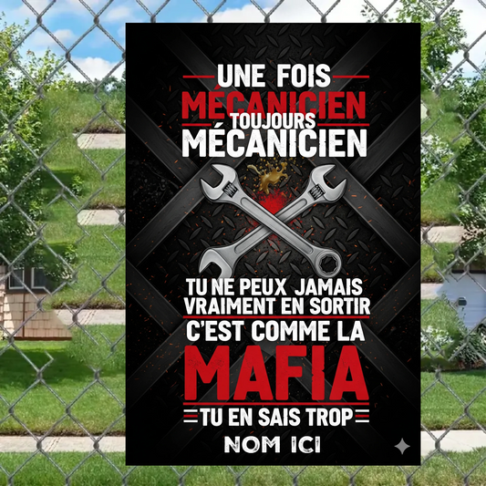 Une Fois Mécanicien Toujours Mécanicien 2180 Personnalisé Enseigne En Métal