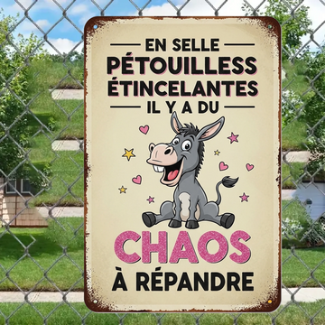 En Selle Pétouilless Étincelantes 2182 Personnalisé Enseigne En Métal