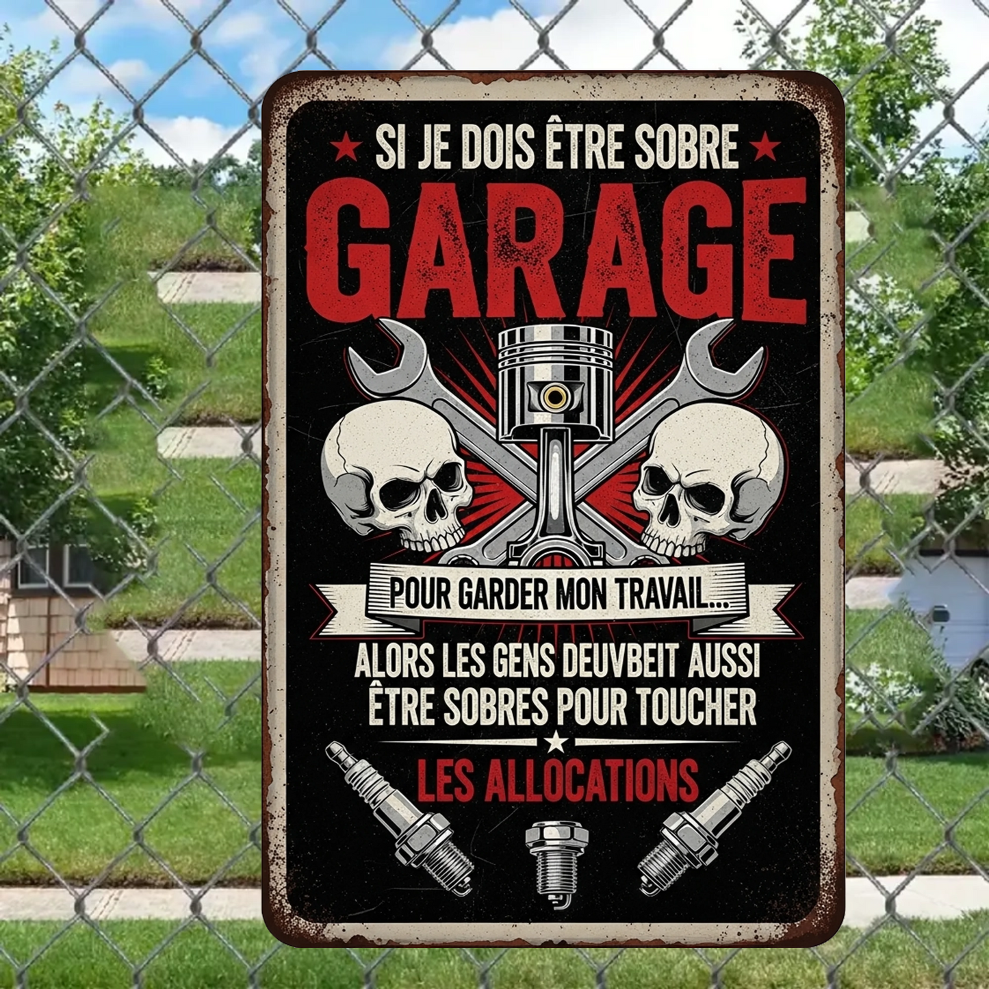 Si Je Dois Être Sobre Garage 2184 Personnalisé Enseigne En Métal