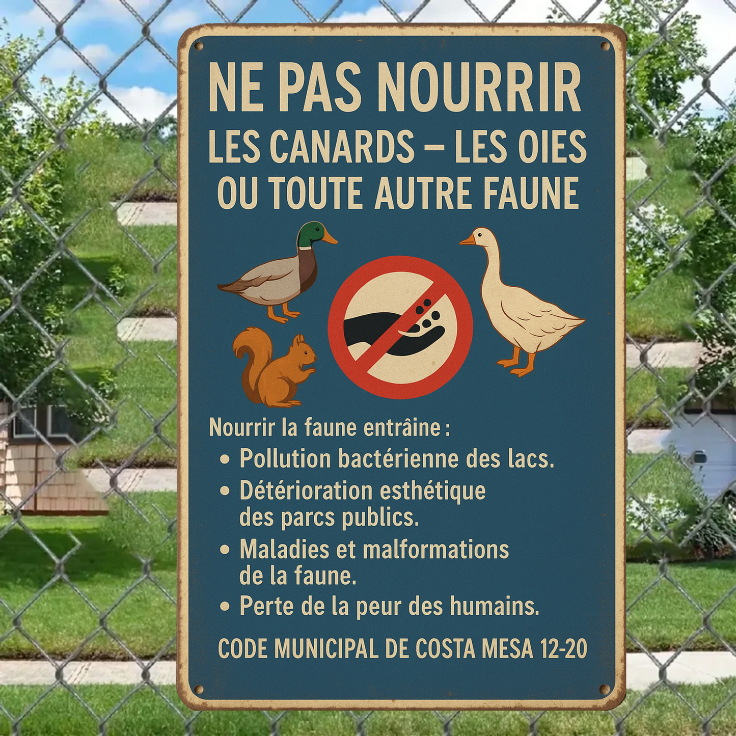 Ne Pas Nourrir Les Canards 2190 Personnalisé Enseigne En Métal