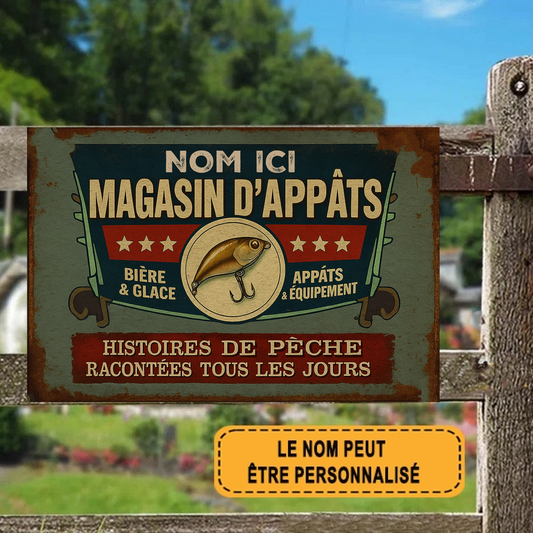 Magasin D’Appâts Histoires De Pêche 2192 Personnalisé Enseigne En Métal