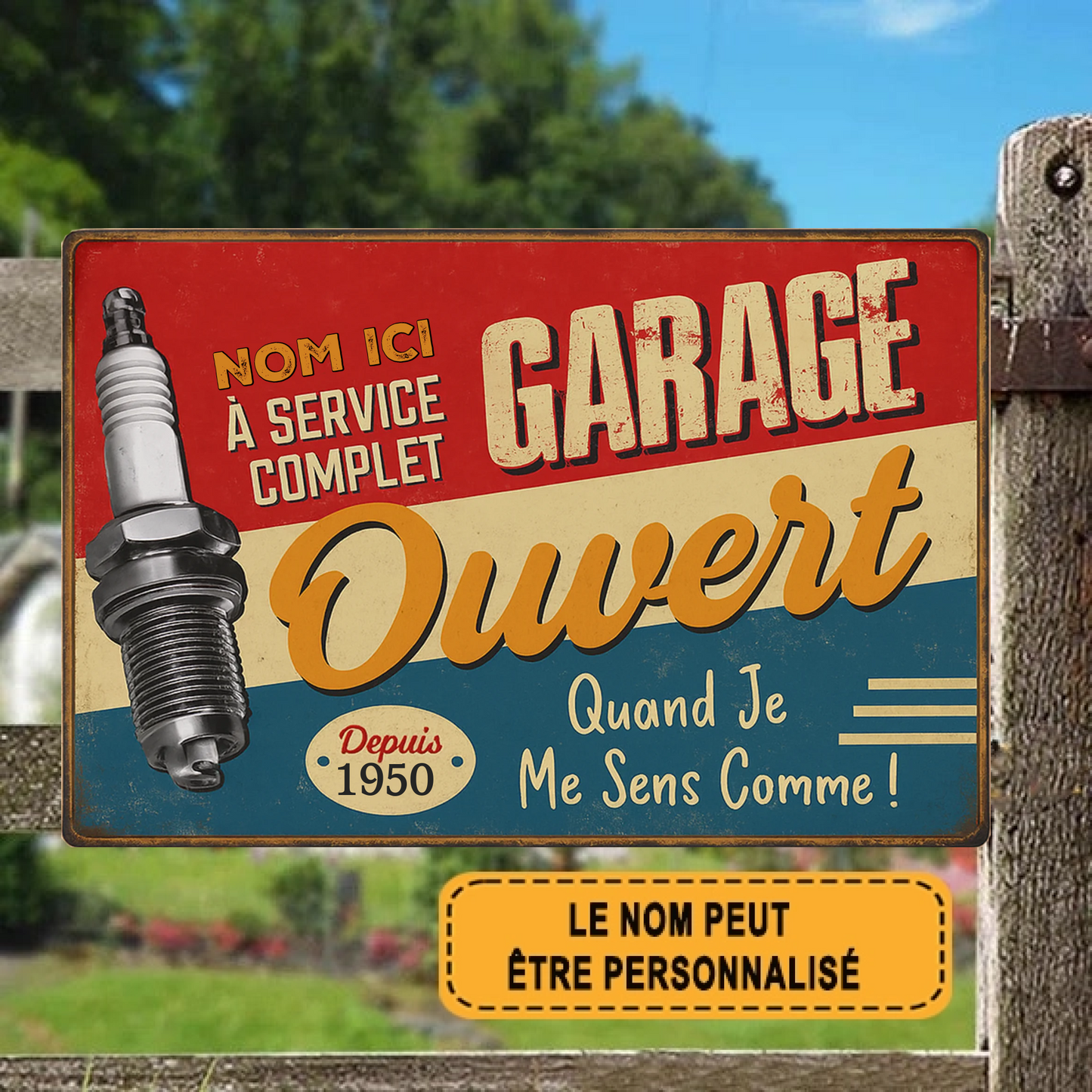 À Service Complet Garage Ouvert 2197 Personnalisé Enseigne En Métal
