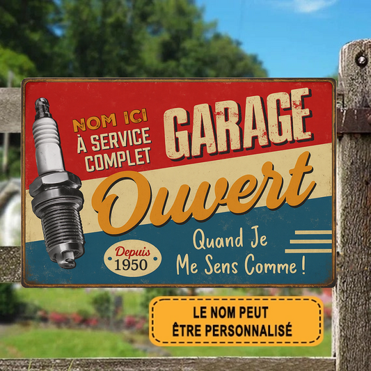 À Service Complet Garage Ouvert 2197 Personnalisé Enseigne En Métal