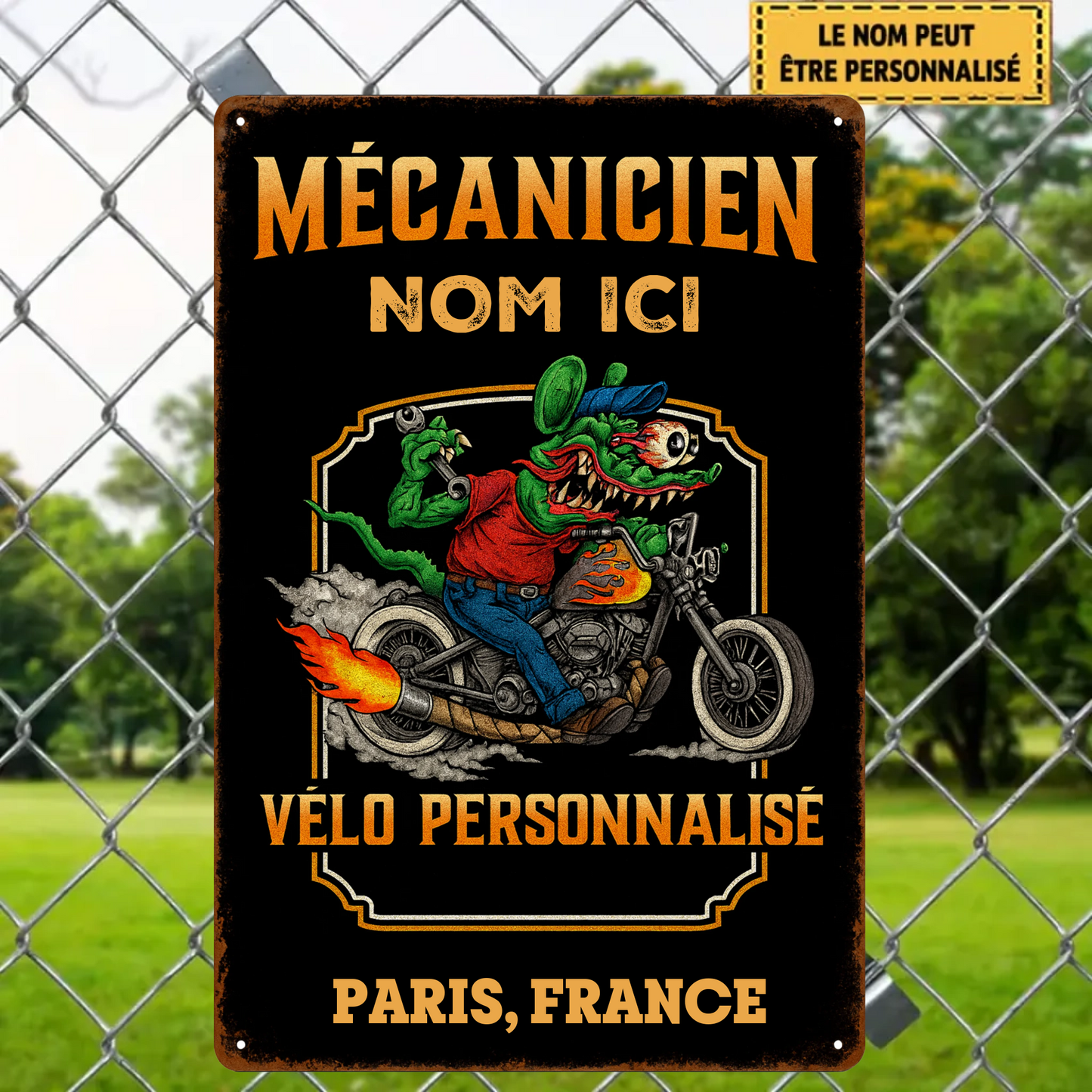 Mécanicien Vélo Personnalisé 2201 Personnalisé Enseigne En Métal