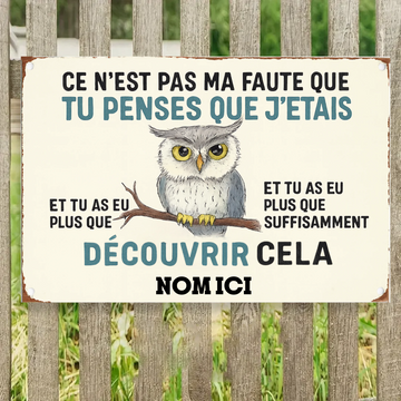 Ce N'est Pas Ma Faute 2207 Personnalisé Enseigne En Métal