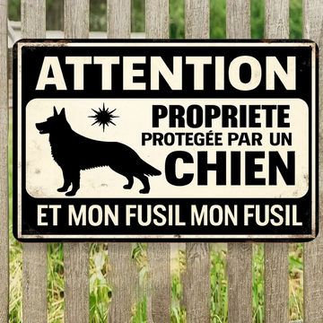 Attention Propriété Protégée 2210 Personnalisé Enseigne En Métal