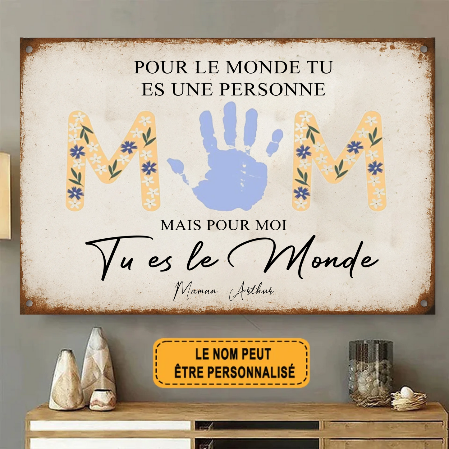 Tu Es Le Monde 1980 Personnalisé Enseigne En Métal