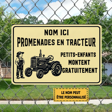 Promenades En Tracteur 1983 Personnalisé Enseigne En Métal