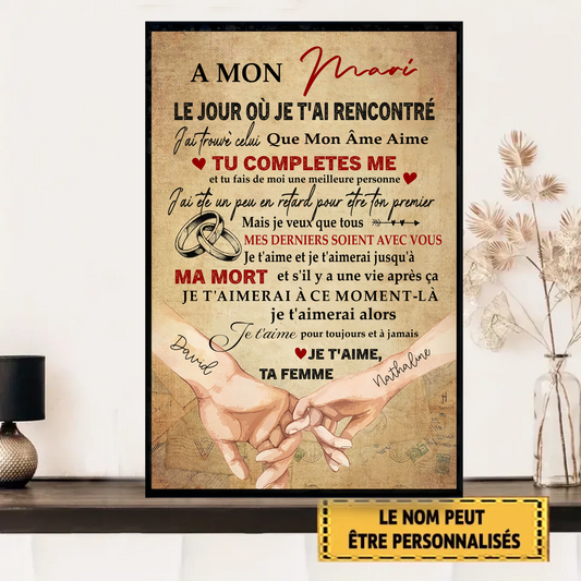 Le Jour Où Je T'ai Rencontré 1877 Personnalisé Enseigne En Métal