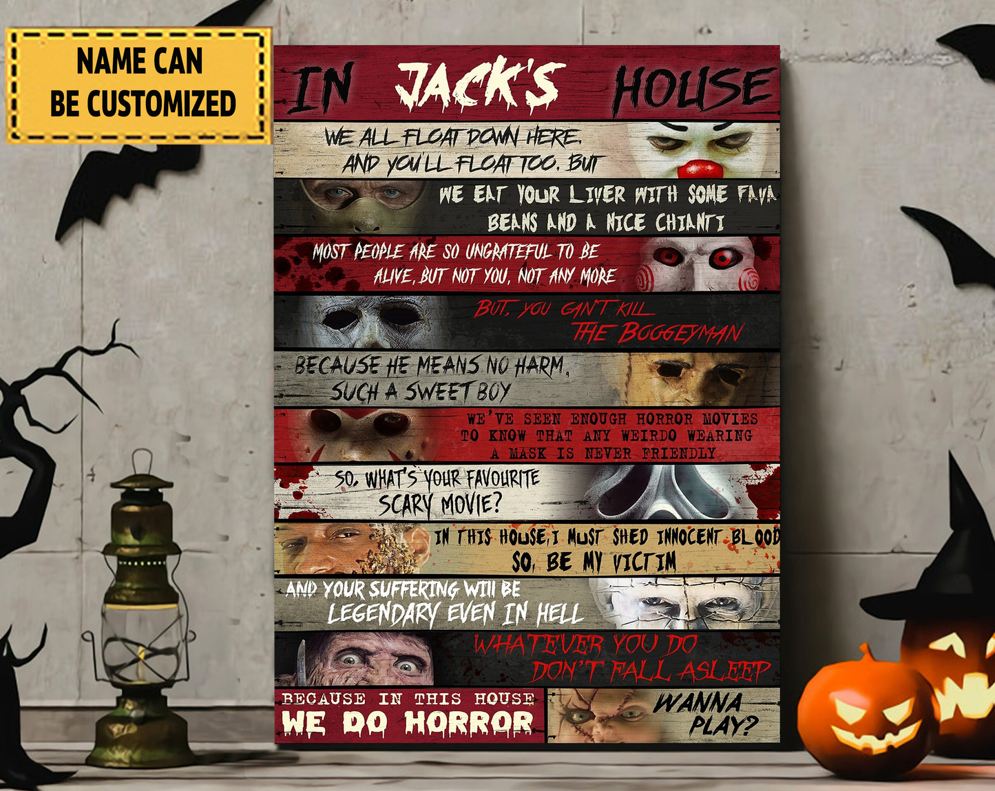 Personalized  Friends Horror Characters Halloween Classic Metal Sign