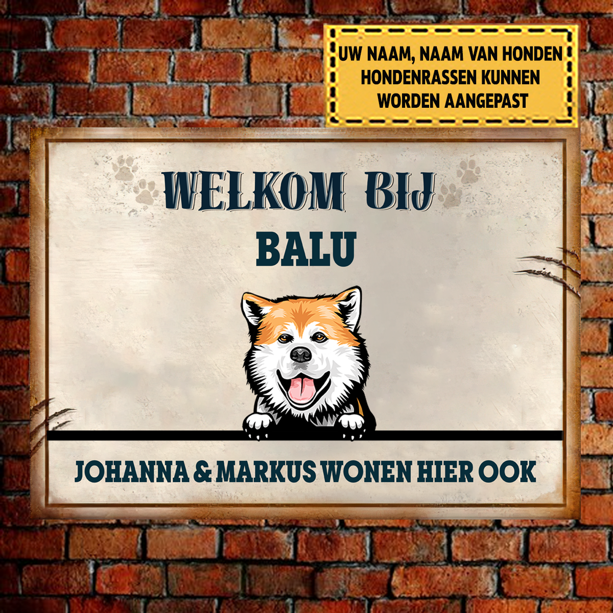 Welkom - Klassiek metalen bord