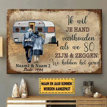 Ik Wil Je Hand Vasthouden Als We 80 Zijn 3  - Klassiek metalen bord