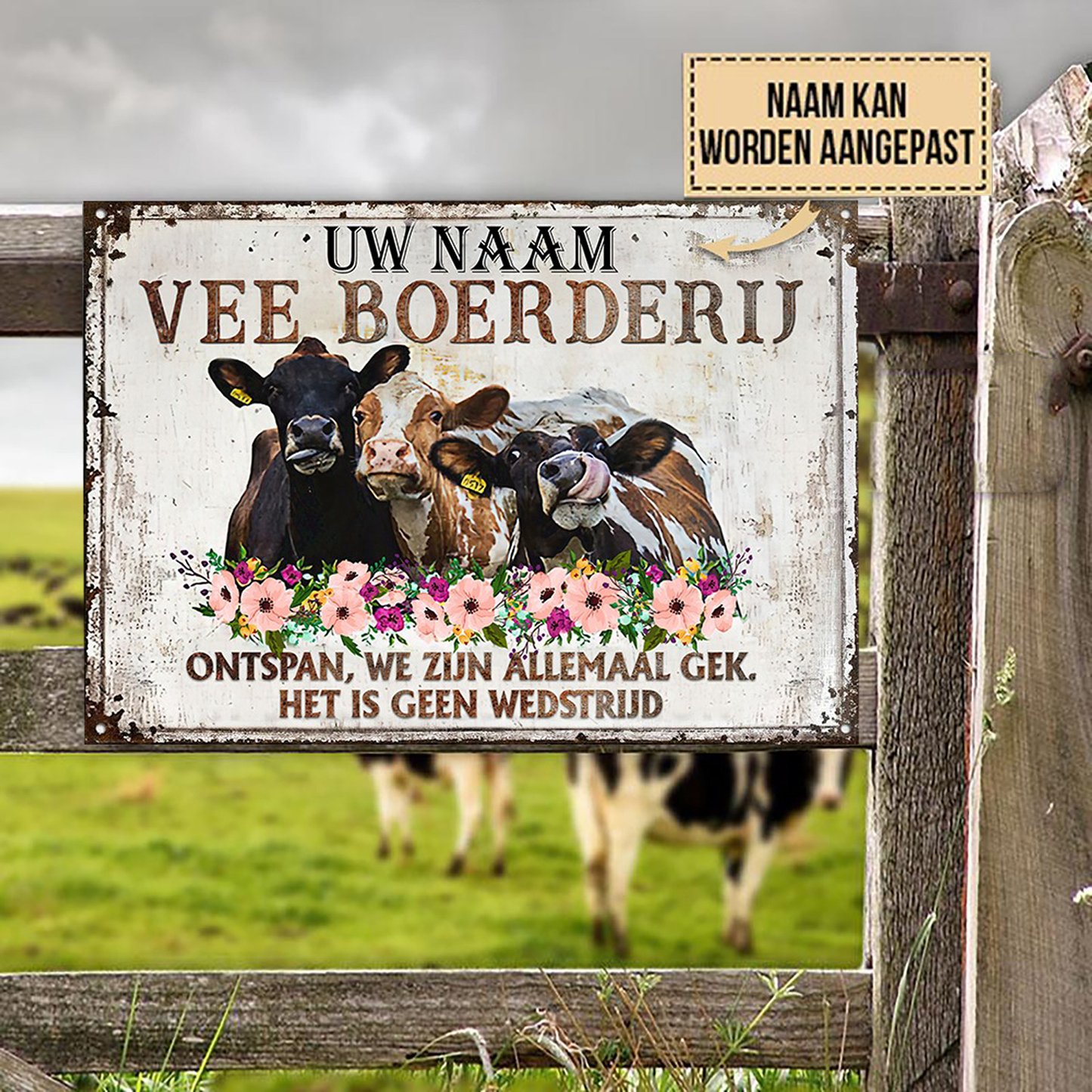 Vee boerderij 2 - Klassiek metalen bord