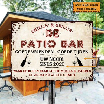 De Patio Bar Goede Vrienden - Goede Tijden Plaque métallique classique