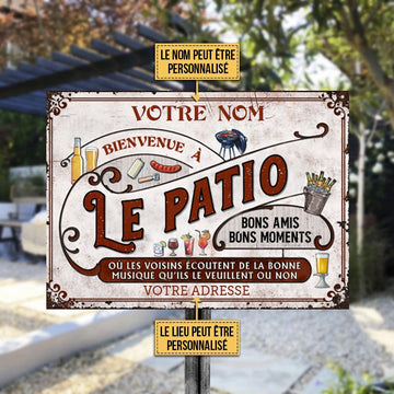 Welcome to Le Patio Bons Amis Buns Moments Classic Metal Sign