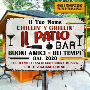 Il Patio Buoni Amici - Bei Tempi - Panneau Métallique Classique