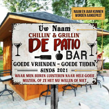 De patio - Klassiek metalen bord