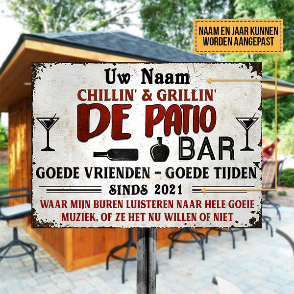 De patio - Klassiek metalen bord