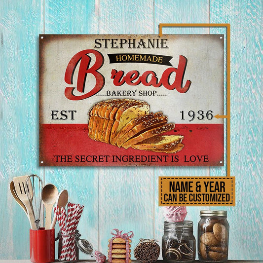 Personalized Baking Homemade Bread Customized Classic Metal Signs