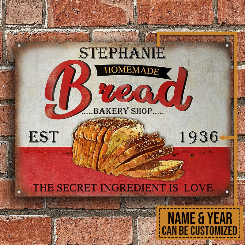 Personalized Baking Homemade Bread Customized Classic Metal Signs