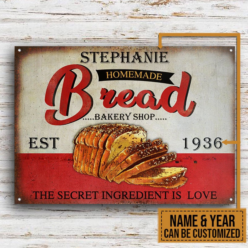 Personalized Baking Homemade Bread Customized Classic Metal Signs