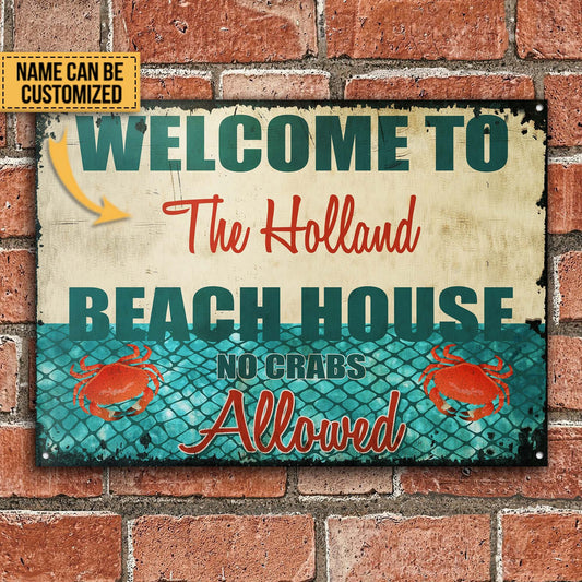 Personalized Beach No Crabs Customized Classic Metal Signs