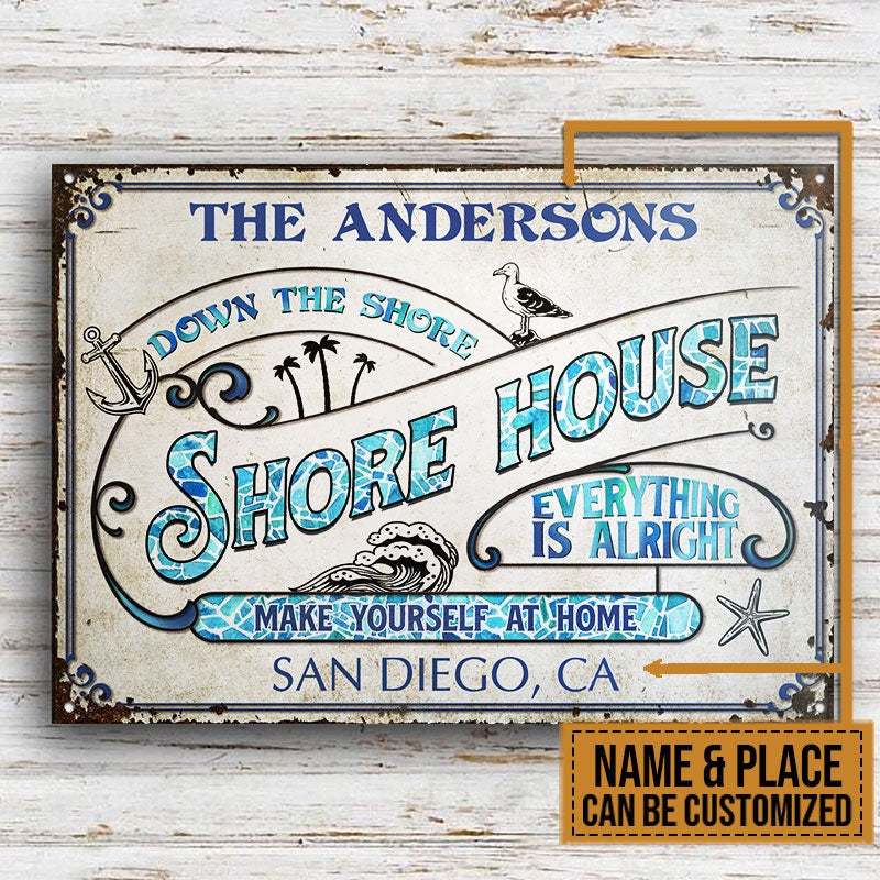 Personalized Beach Shore House Customized Classic Metal Signs