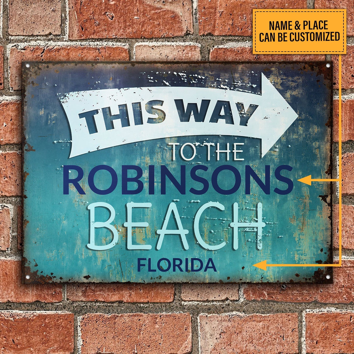 Personalized Beach To The Beach Customized Classic Metal Signs