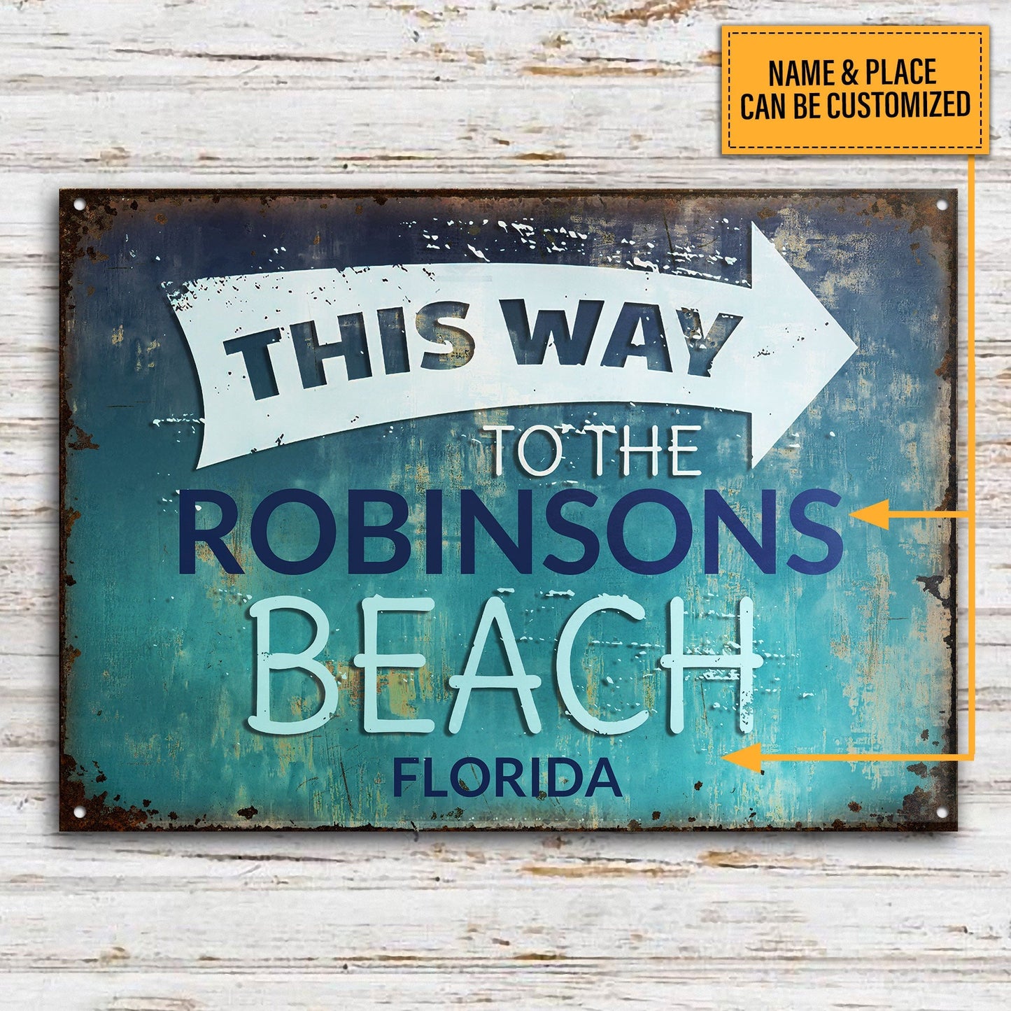 Personalized Beach To The Beach Customized Classic Metal Signs