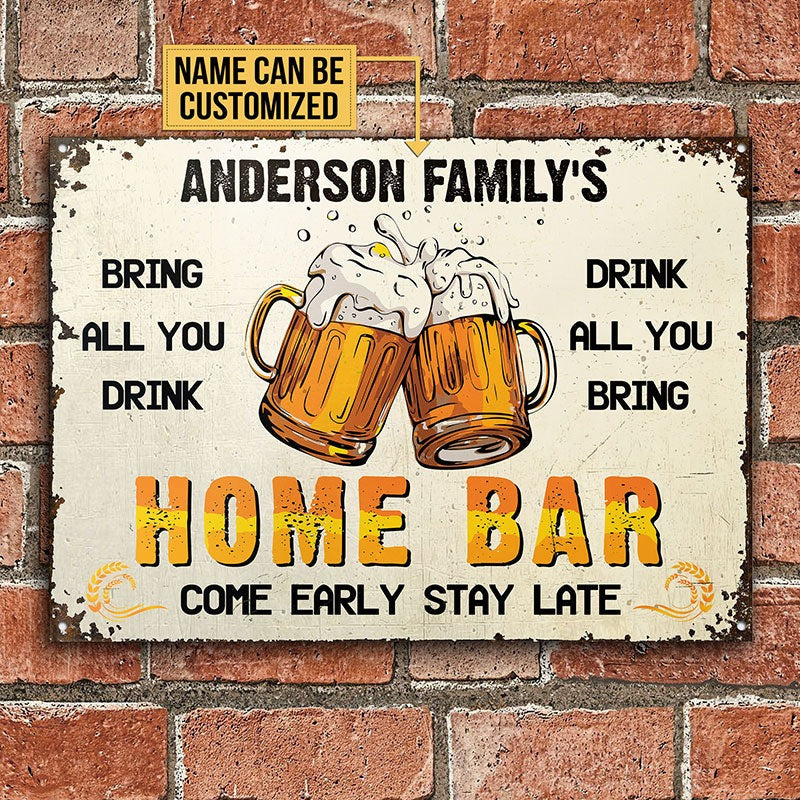 Personalized Beer Home Bar Classic Metal Signs