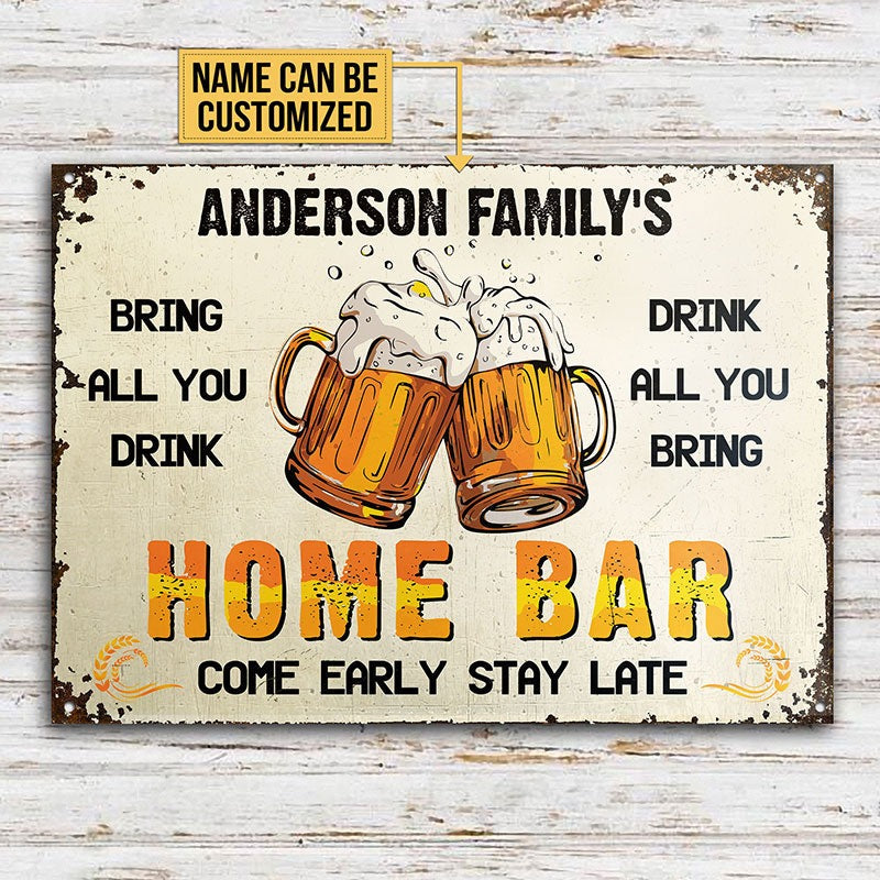 Personalized Beer Home Bar Classic Metal Signs