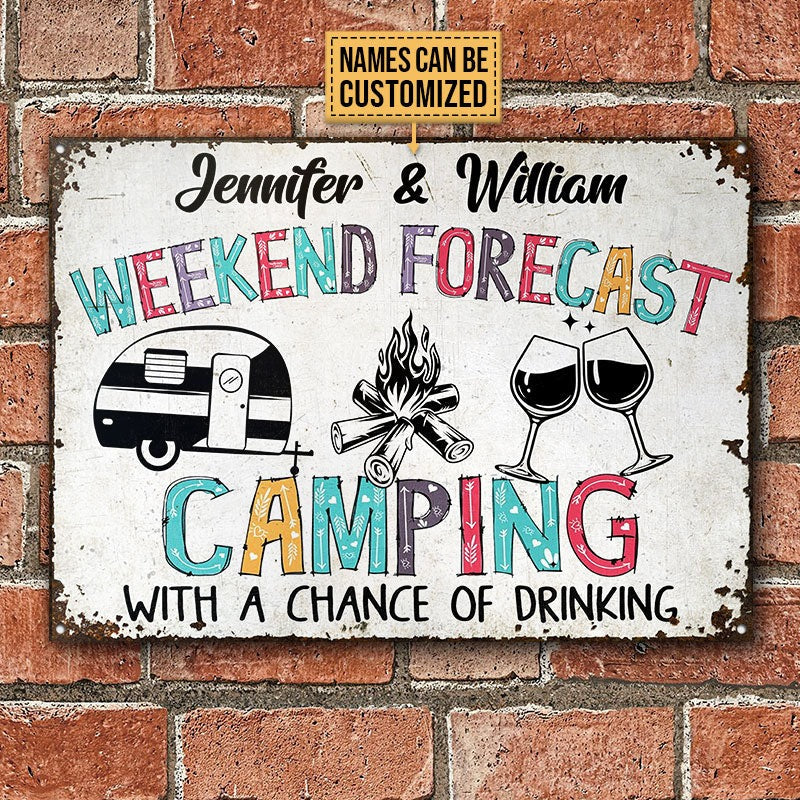 Personalized Camping Chance Of Customized Classic Metal Signs