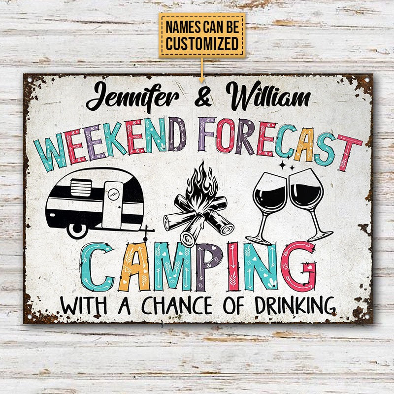 Personalized Camping Chance Of Customized Classic Metal Signs