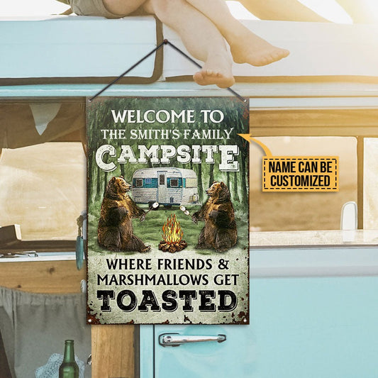 Personalized Camping Welcome To Campfire Customized Classic Metal Signs